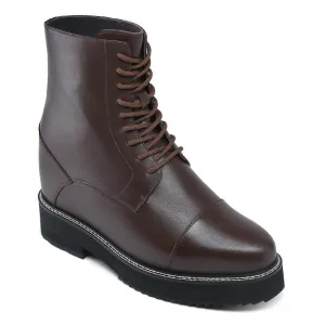 14 CM / 5.51 Inches CMR CHAMARIPA Elevator Shoes - Elevate Your Style with 5.51-Inch Brown High Top Boots for Men