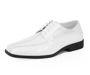 179 White Men’s Patent Leather Derby Shoes