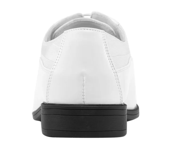 179 White Men’s Patent Leather Derby Shoes