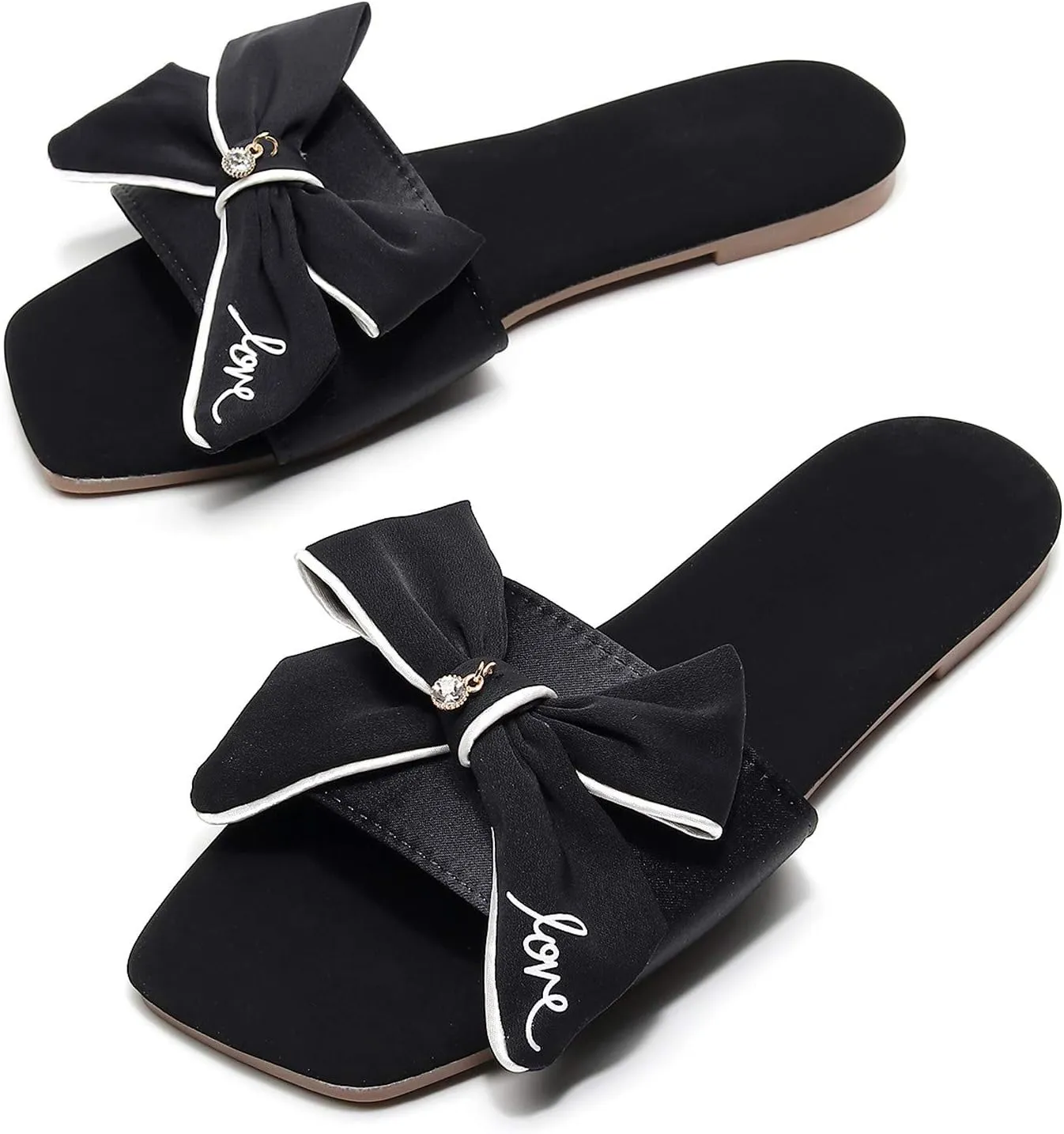 2025 Fashion Flat Womens Sandals Beach Sandals Slipper Home Women Breathable Bowknot Shoes Flat Flip-Flops Women's