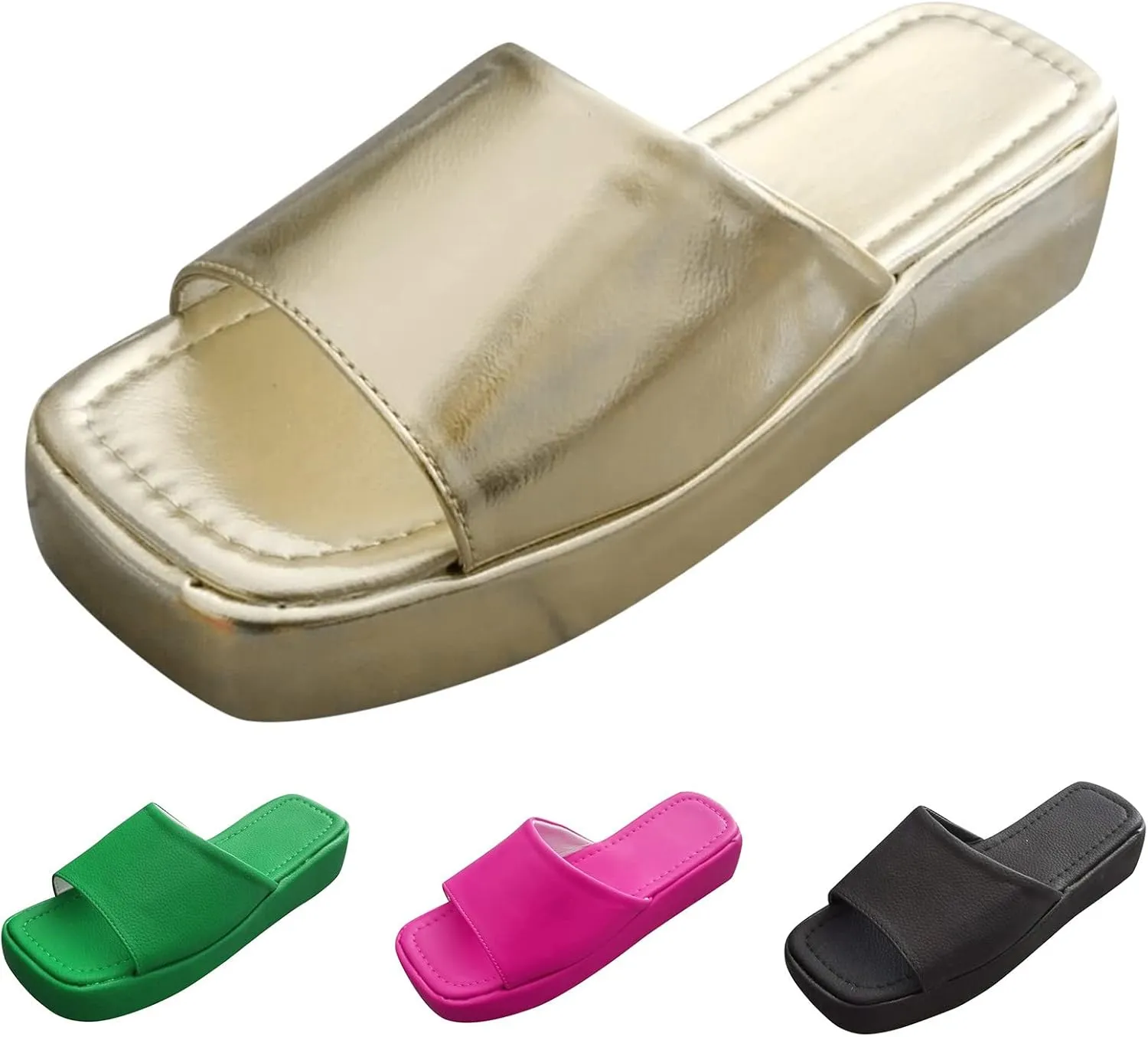 2025 Fashion Flat Womens Sandals Women Slippers Fashion New Pattern Color Summer Thick Bottom Flat Comfortable Large