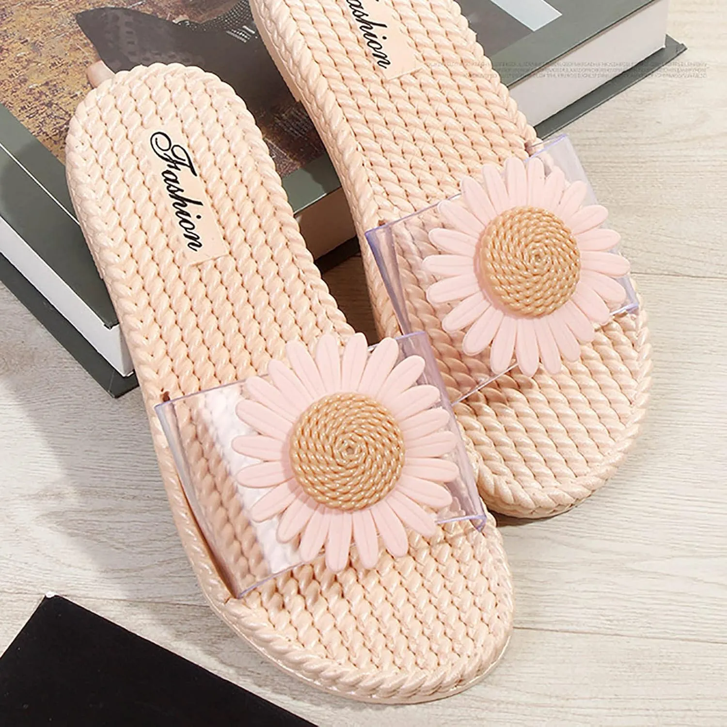 2025 Fashion Flat Womens Sandals Women's Summer Sunflower Beach Foreign Trade Slippers