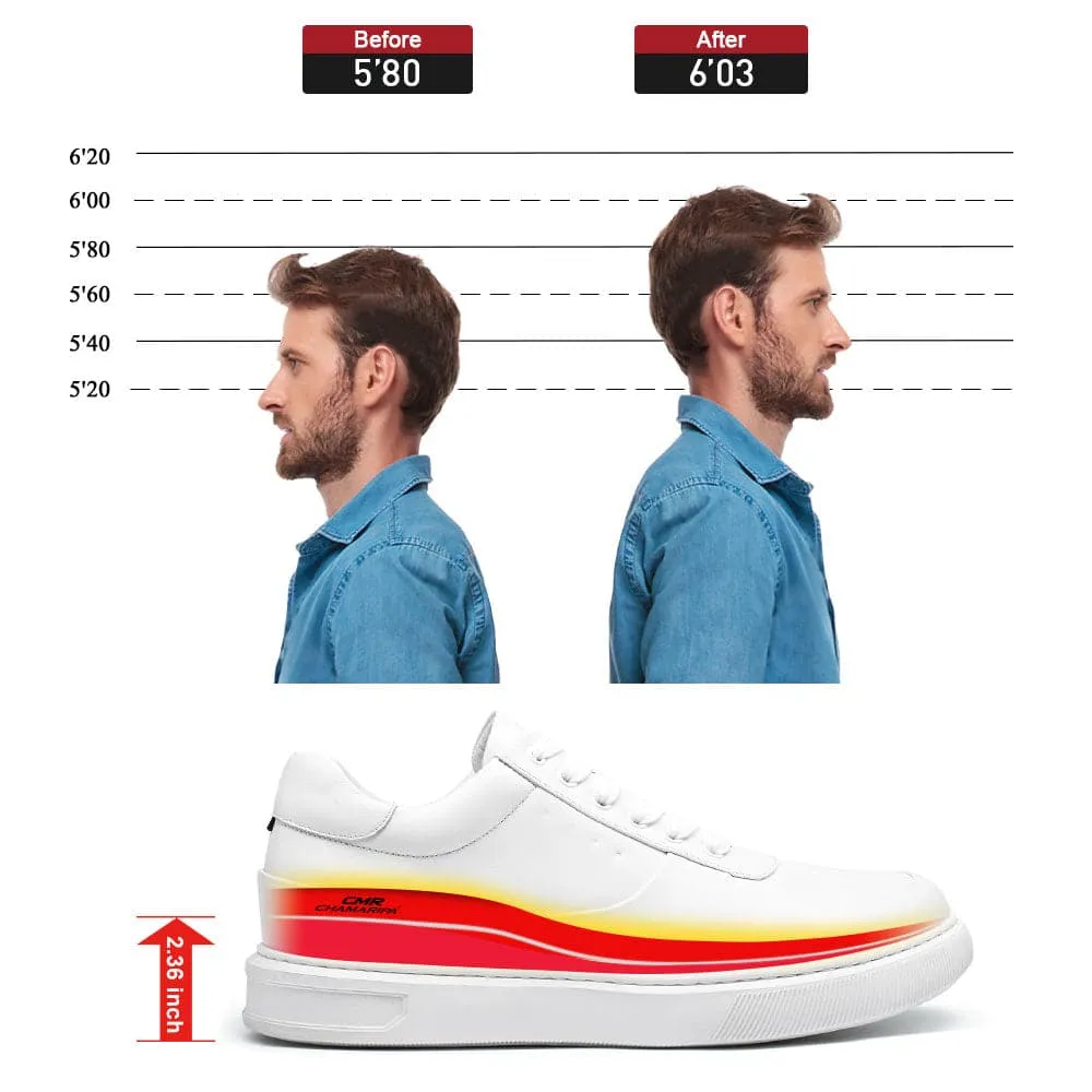 6CM / 2.36 Inches CMR CHAMARIPA Boost Your Look with Taller Sneakers - Elevate Your Height and Style with Men's Casual Shoes