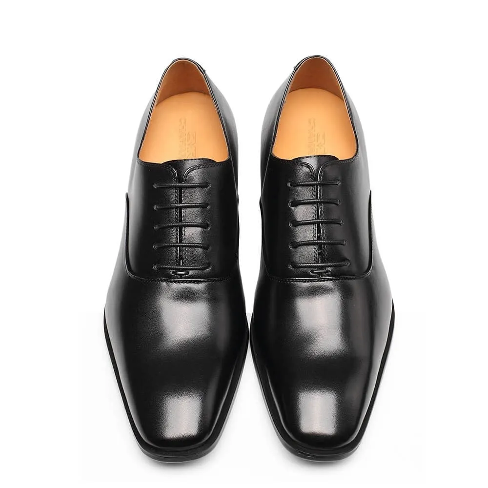 7 CM / 2.76 Inches CMR CHAMARIPA  Glossy Elevator Tuxedo Shoes Patent Leather High Increase Shoes