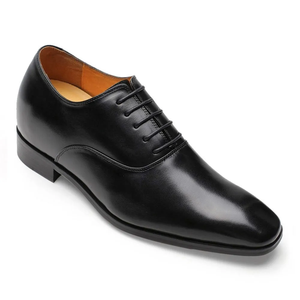 7 CM / 2.76 Inches CMR CHAMARIPA  Glossy Elevator Tuxedo Shoes Patent Leather High Increase Shoes