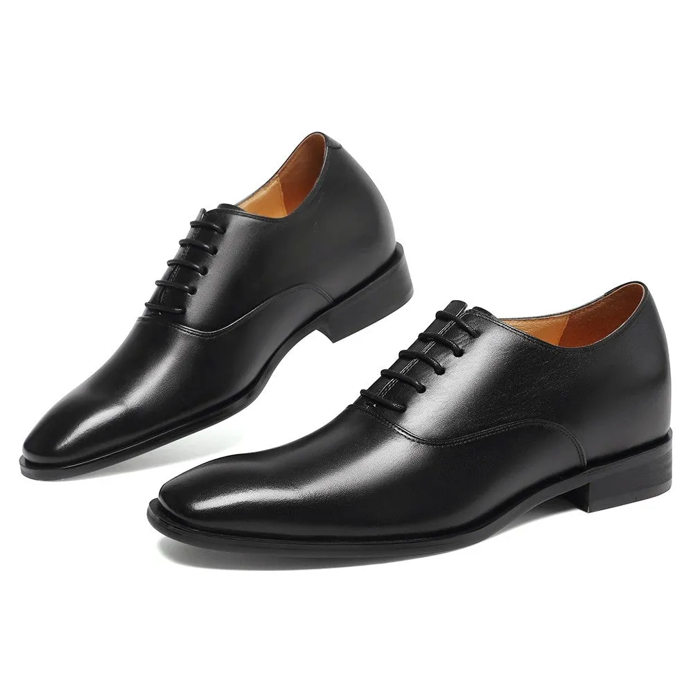 7 CM / 2.76 Inches CMR CHAMARIPA  Glossy Elevator Tuxedo Shoes Patent Leather High Increase Shoes