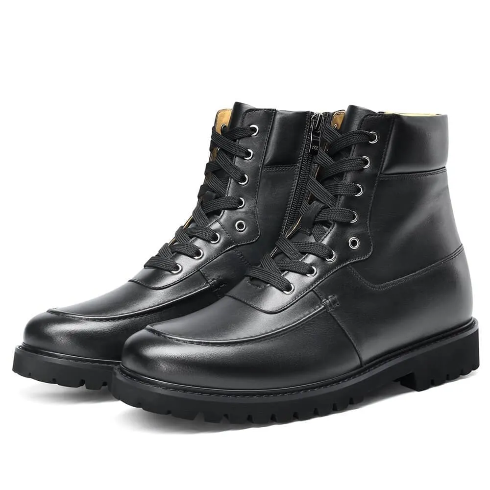 8 CM / 3.15 Inches CMR CHAMARIPA Height Increasing Shoes - Men's Black Casual Elevator Boots