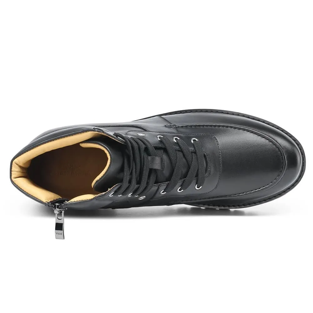 8 CM / 3.15 Inches CMR CHAMARIPA Height Increasing Shoes - Men's Black Casual Elevator Boots