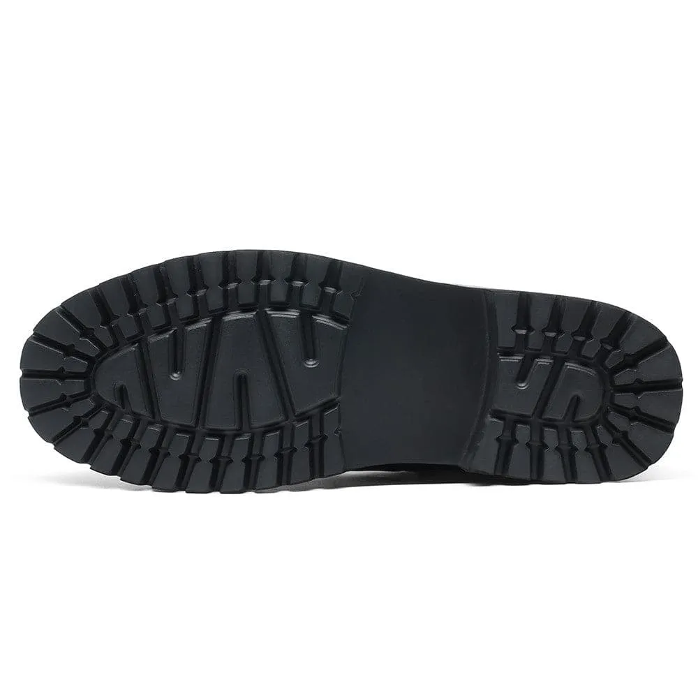 8 CM / 3.15 Inches CMR CHAMARIPA Height Increasing Shoes - Men's Black Casual Elevator Boots
