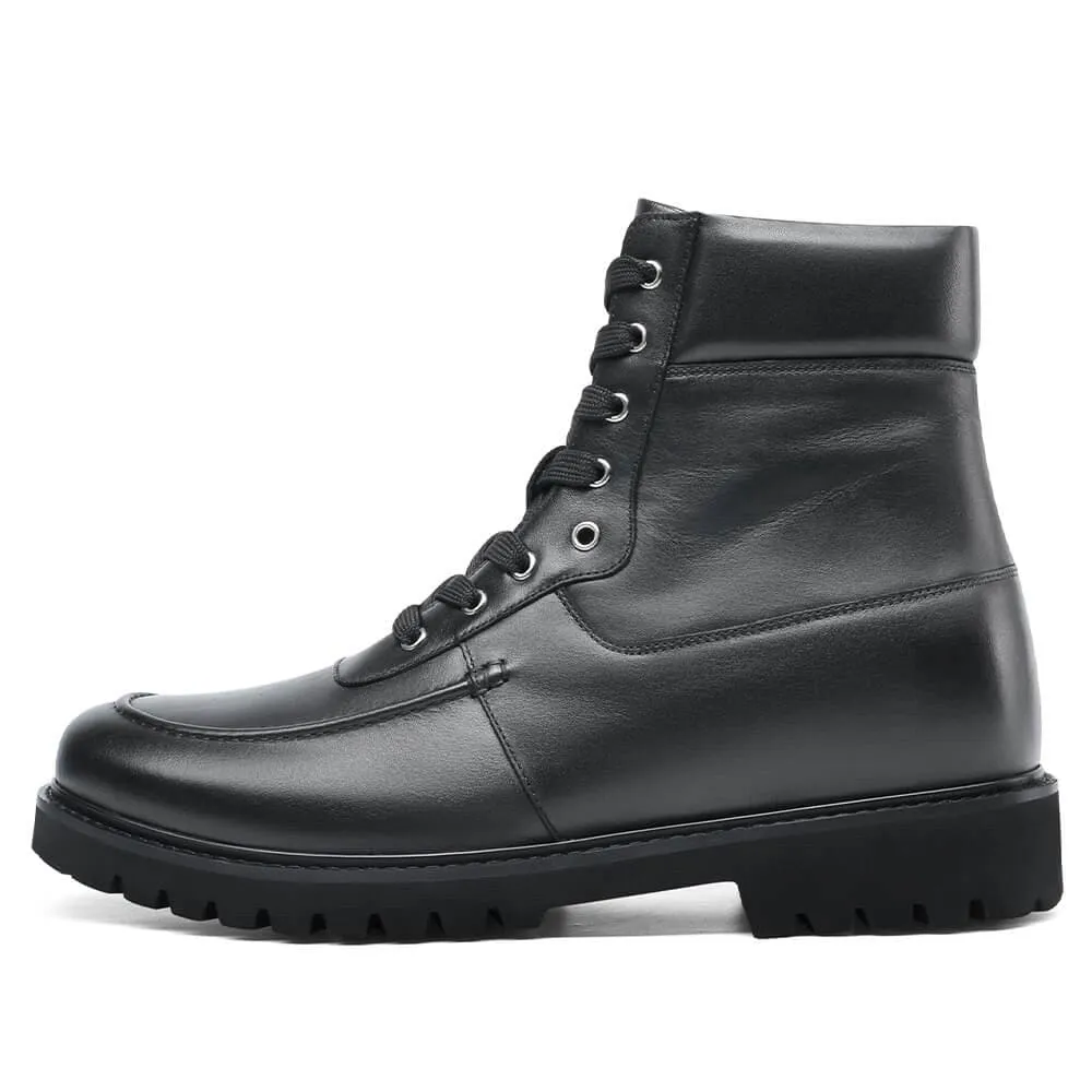 8 CM / 3.15 Inches CMR CHAMARIPA Height Increasing Shoes - Men's Black Casual Elevator Boots