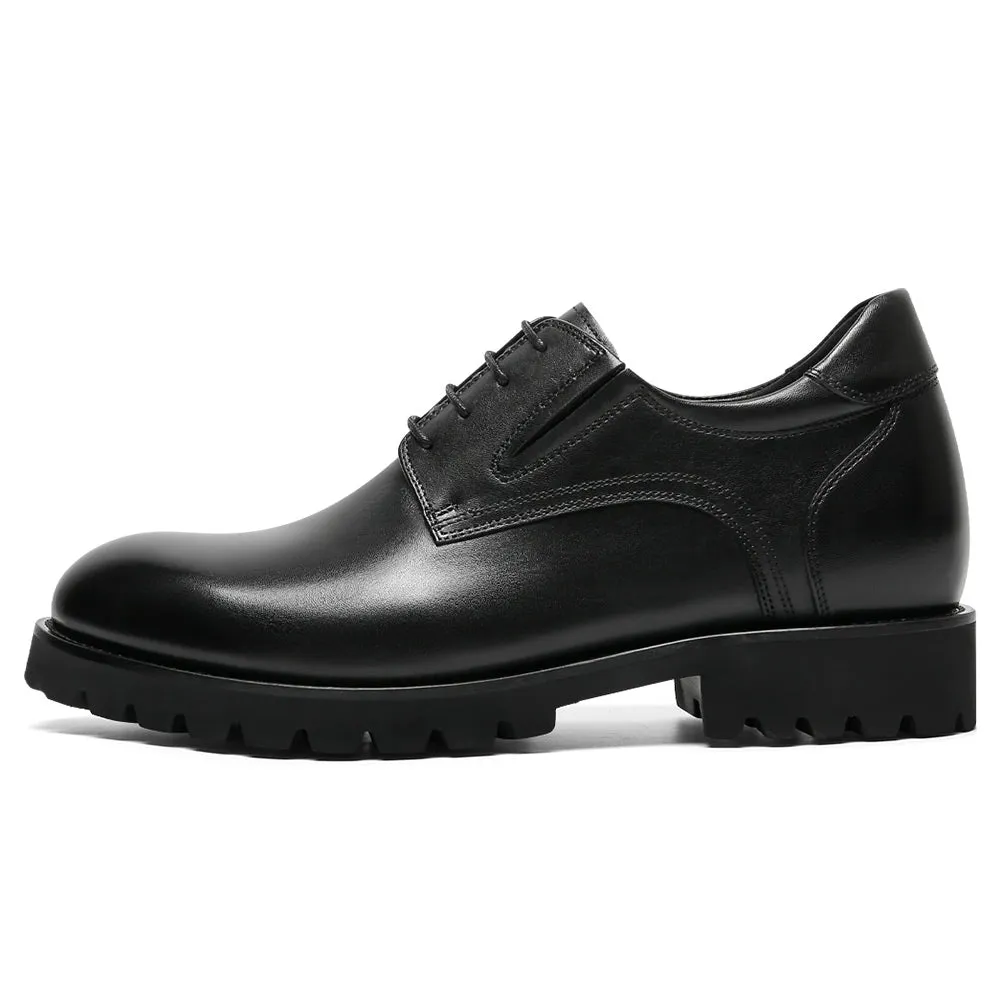 8 CM/3.15 Inches CMR CHAMARIPA Men’s Black Leather Elevator Derby Shoes