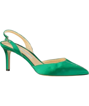 A by Anabelle Green 'a Drink For Two" Emerald Slingback Heels UK 8 EU 41 👠