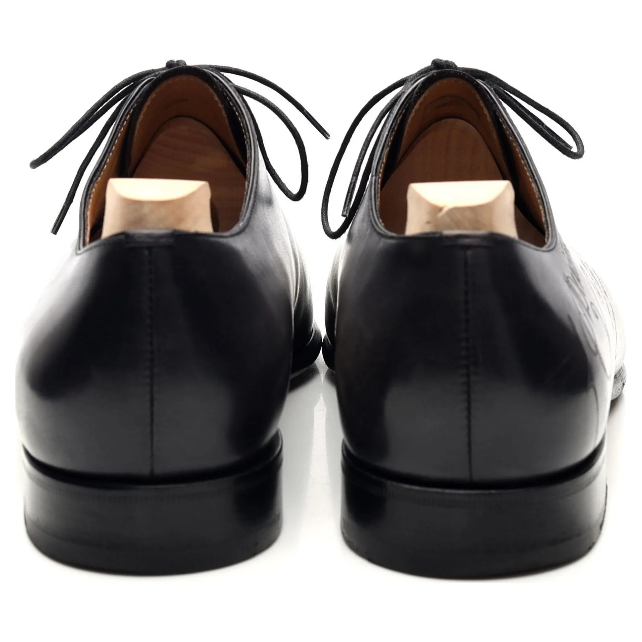 'Alessandro Galet Scritto' Black Patina Leather Wholecut Oxford UK 8