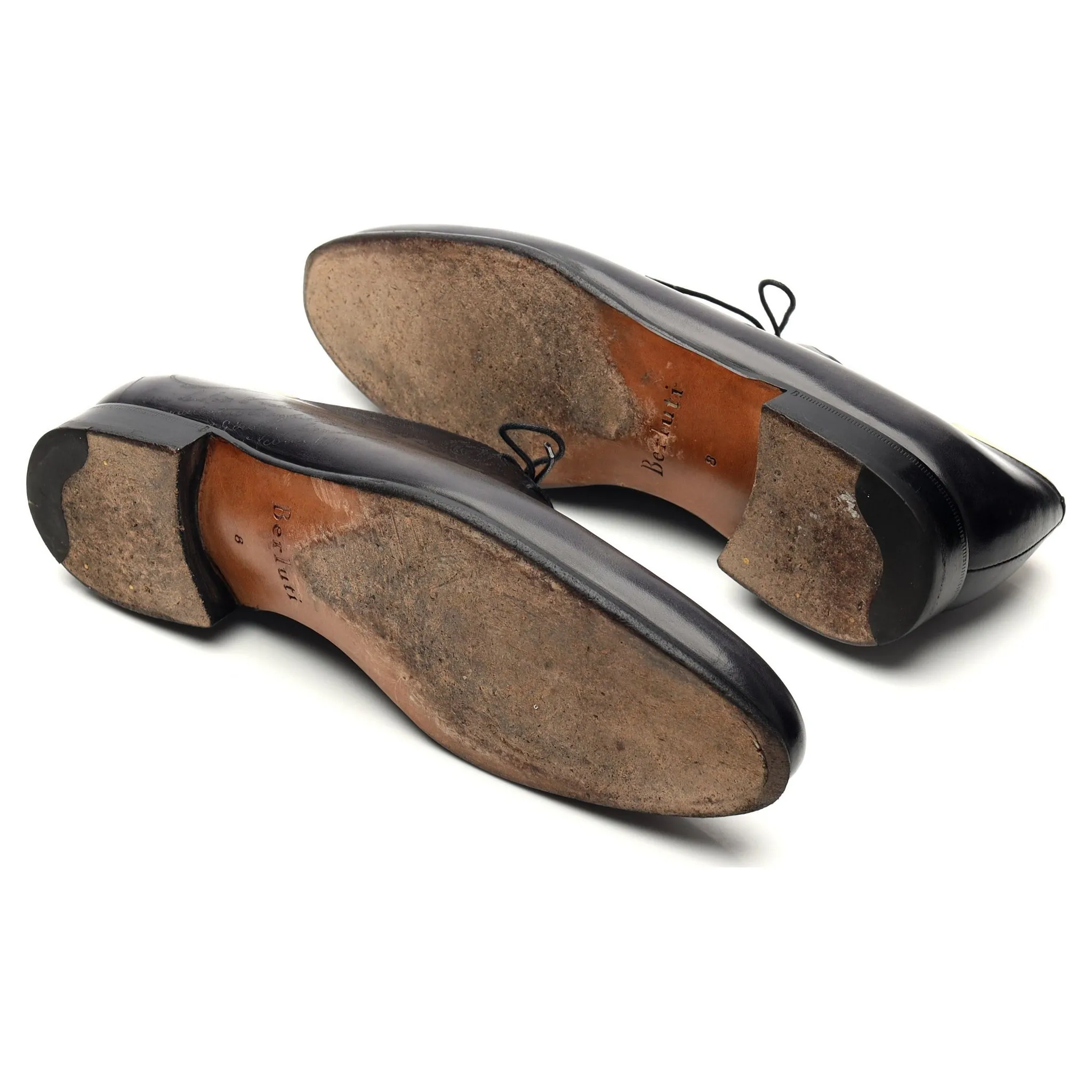 'Alessandro Galet Scritto' Black Patina Leather Wholecut Oxford UK 8
