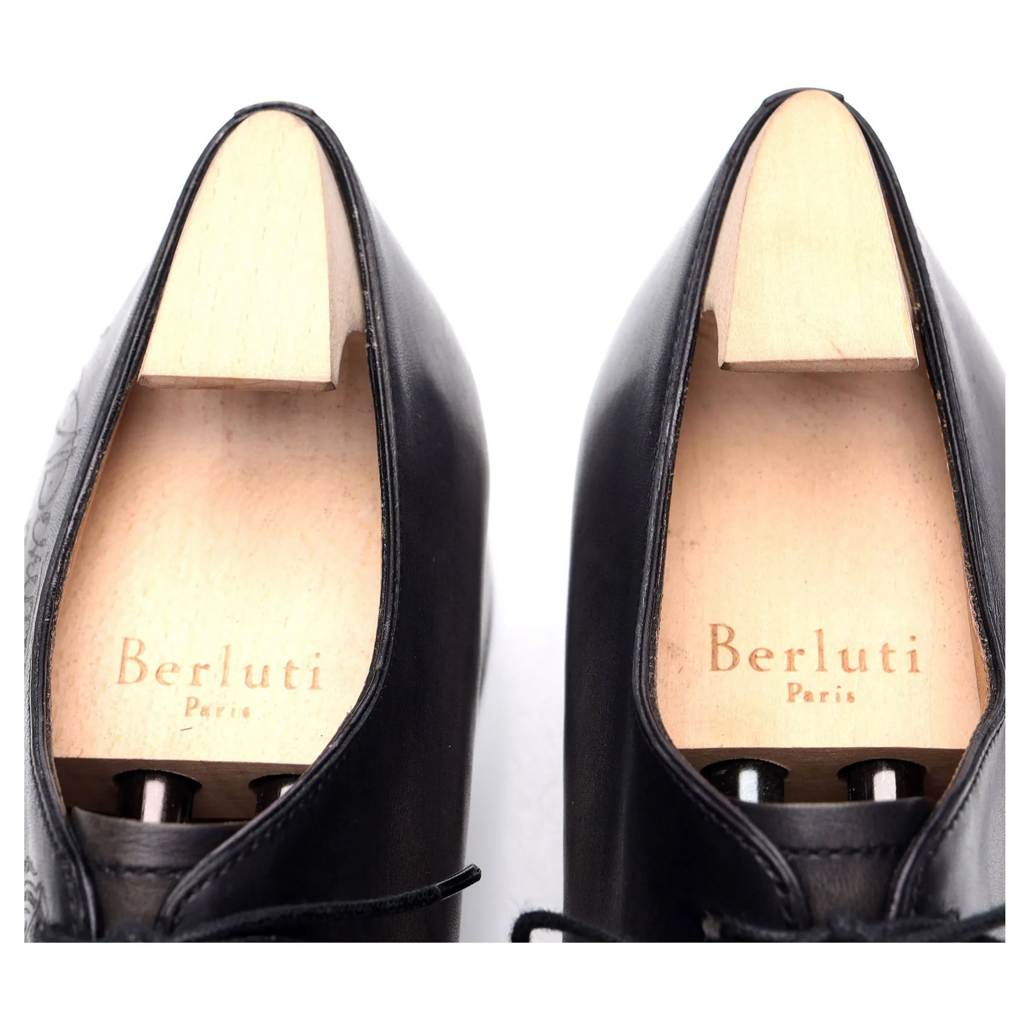 'Alessandro Galet Scritto' Black Patina Leather Wholecut Oxford UK 8