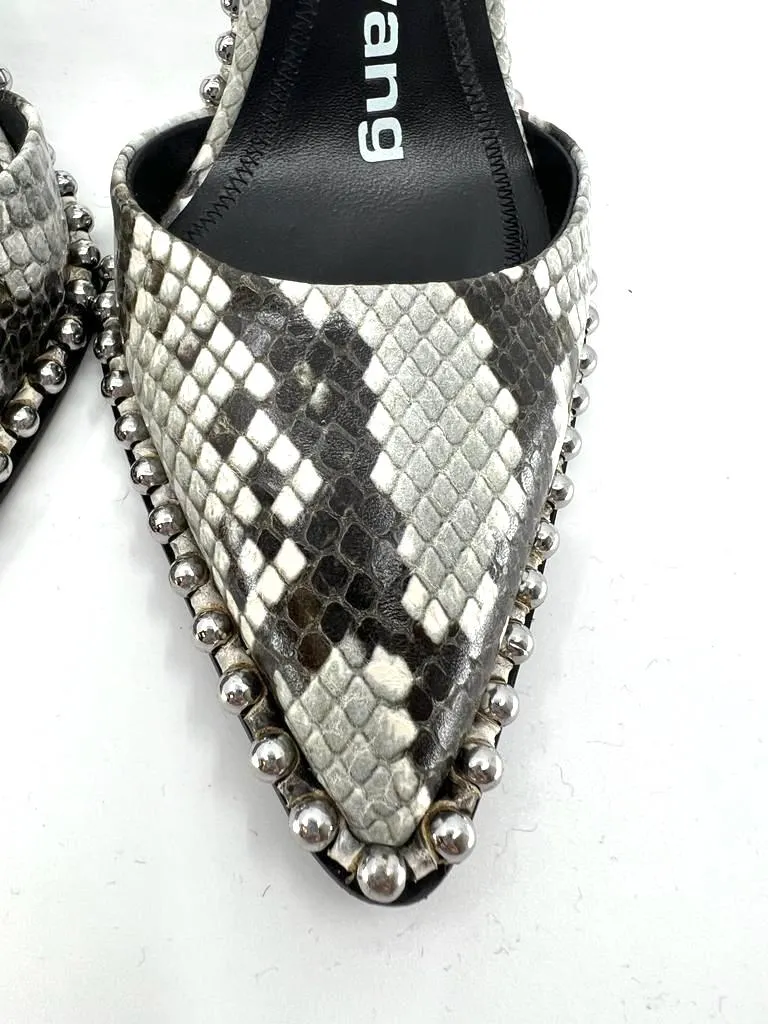 ALEXANDER WANG RINA SNAKE EFFECT LEATHER SLINGBACK PUMPS