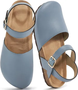 Alicegana Closed Toe Sandals for Women 2025  Arch Support Dressy Flat Sandals Comfortable Summer Shoes