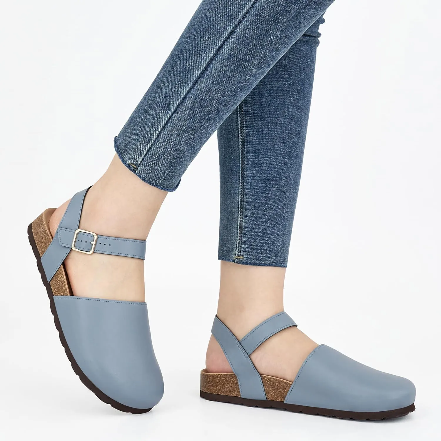 Alicegana Closed Toe Sandals for Women 2025  Arch Support Dressy Flat Sandals Comfortable Summer Shoes