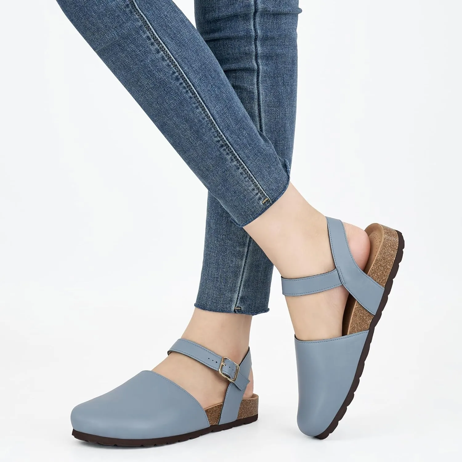 Alicegana Closed Toe Sandals for Women 2025  Arch Support Dressy Flat Sandals Comfortable Summer Shoes