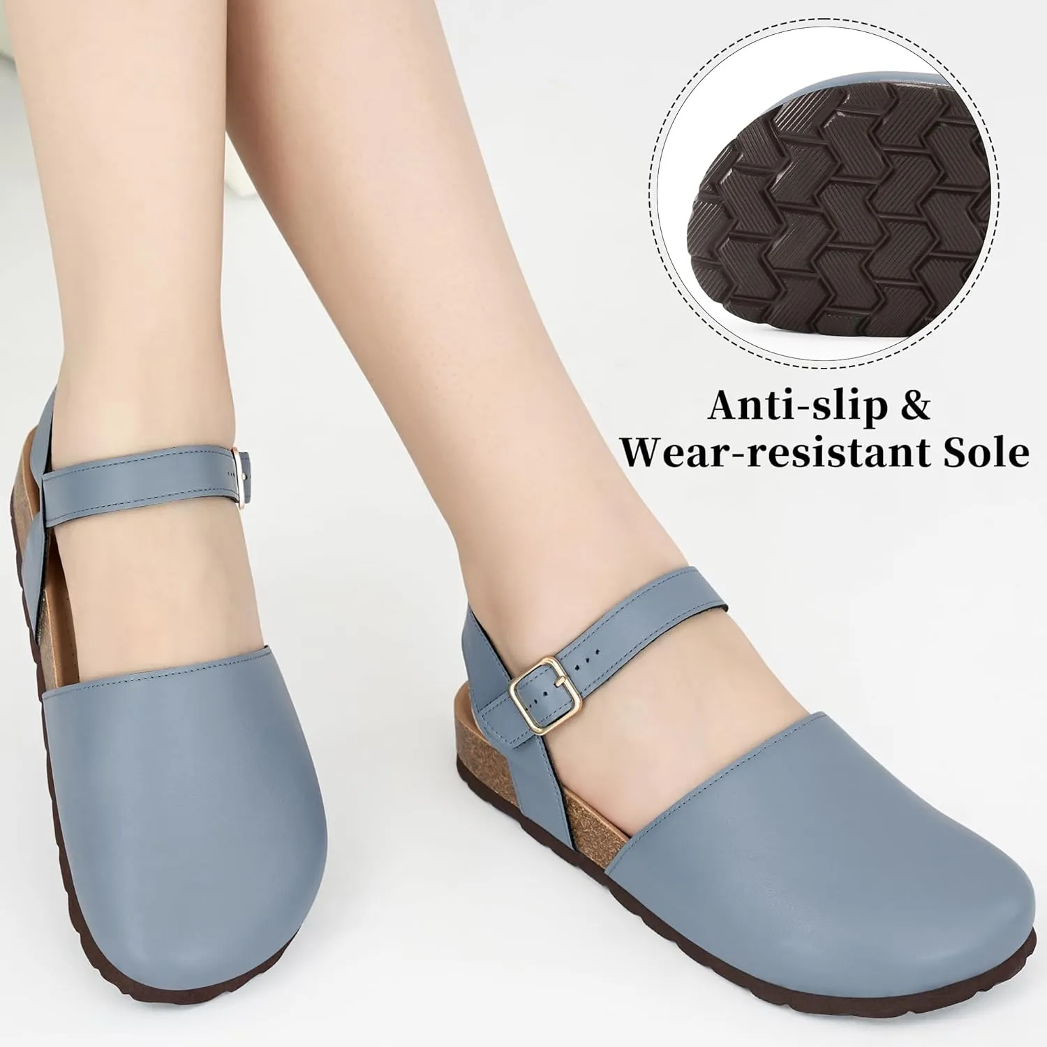 Alicegana Closed Toe Sandals for Women 2025  Arch Support Dressy Flat Sandals Comfortable Summer Shoes