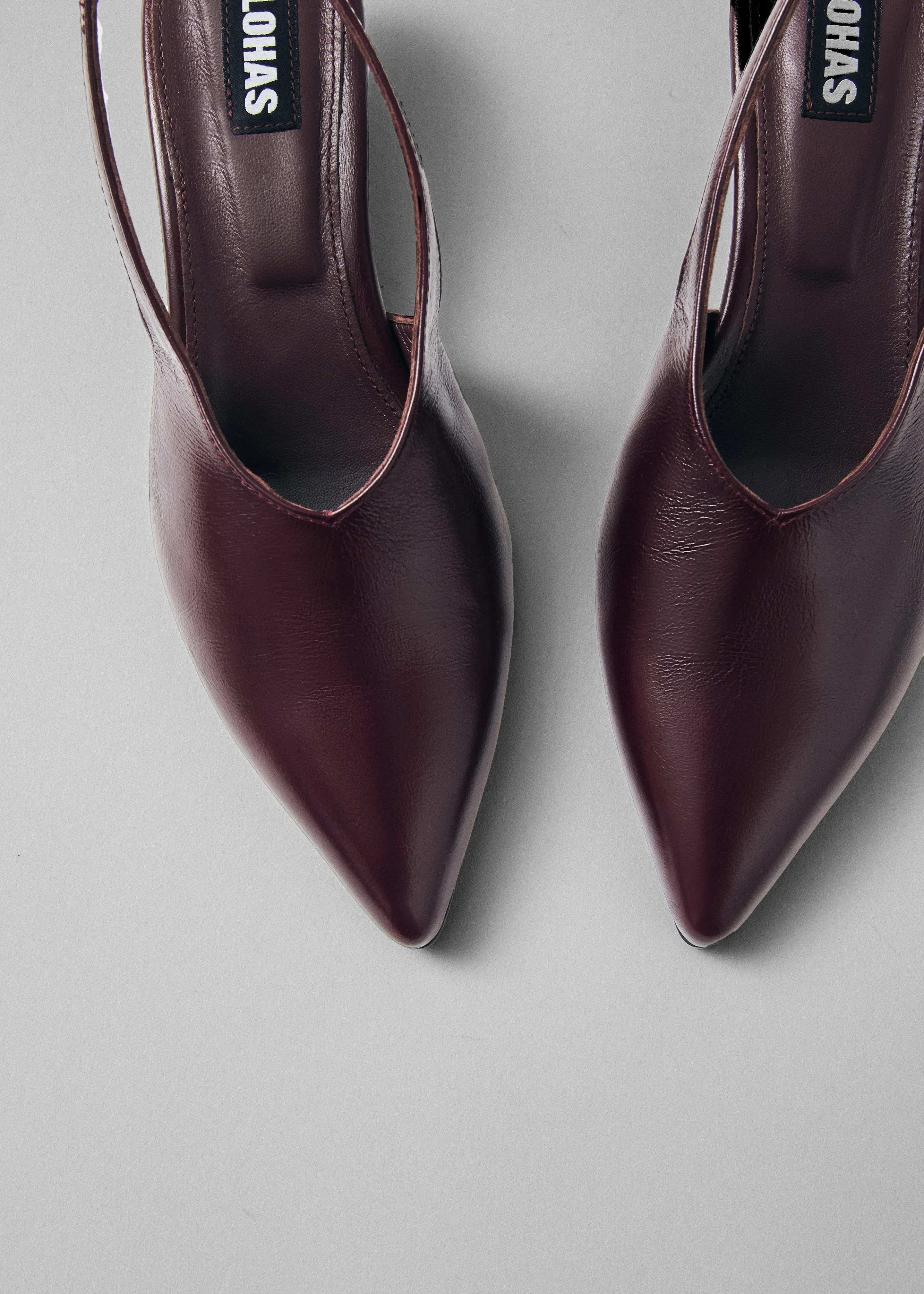 Alohas Eros Leather Mules - Burgundy