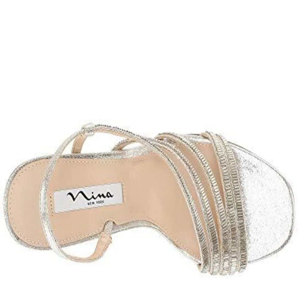 Amani Platinum Leather Nina Sandals