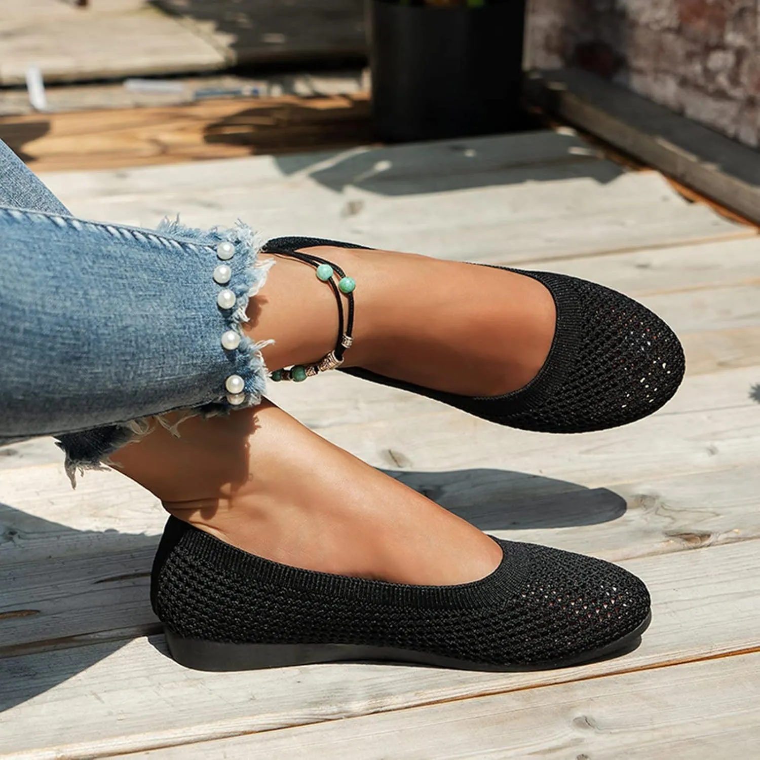 AMDBEL Flats Shoes Women Dressy, Womens Pointed Toe Ballet Flat Dress Shoes Low Wedge Flat Shoes Comfort Slip On Flats Shoes