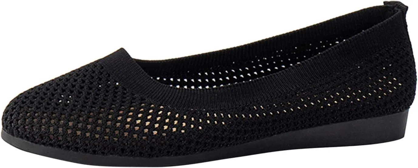 AMDBEL Flats Shoes Women Dressy, Womens Pointed Toe Ballet Flat Dress Shoes Low Wedge Flat Shoes Comfort Slip On Flats Shoes