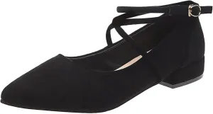 AMDBEL High Heels for Flat Feet Women, Women's High Heels Ballet Flats Patent Leather Pointed Toe Stiletto Slip On Dress Pump Shoes for Women Ladies Bridal Wedding Birthday Party Low Heel Pump Shoes