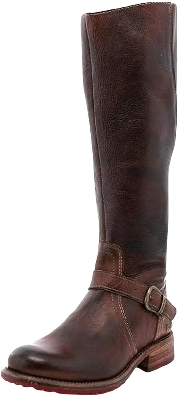 AMDBEL Mid Calf Boots for Women Low Heel Fall Boots for Women 2024 Fashion Zipper Cowboy Boots Riding Cowgirl Booties Shoes