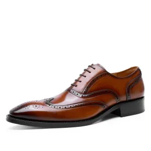 Angelo Ricci™ Formal Genuine Leather Business-Men Brogue Oxford Shoes
