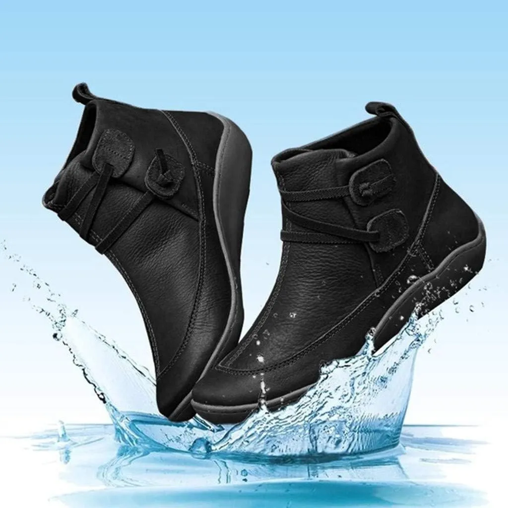 Ankle Boots for No Heel Arch Support Boots Fashion Vintage Booties Wide Width Slip On Flat Boots Fall Shoes 2024