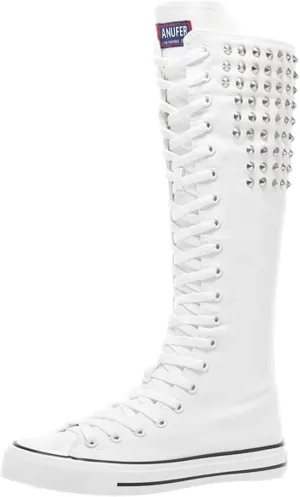 ANUFER Women Fashion Canvas Dance Boots Knee High Bicycling Boots Girls Fancy School Shoes