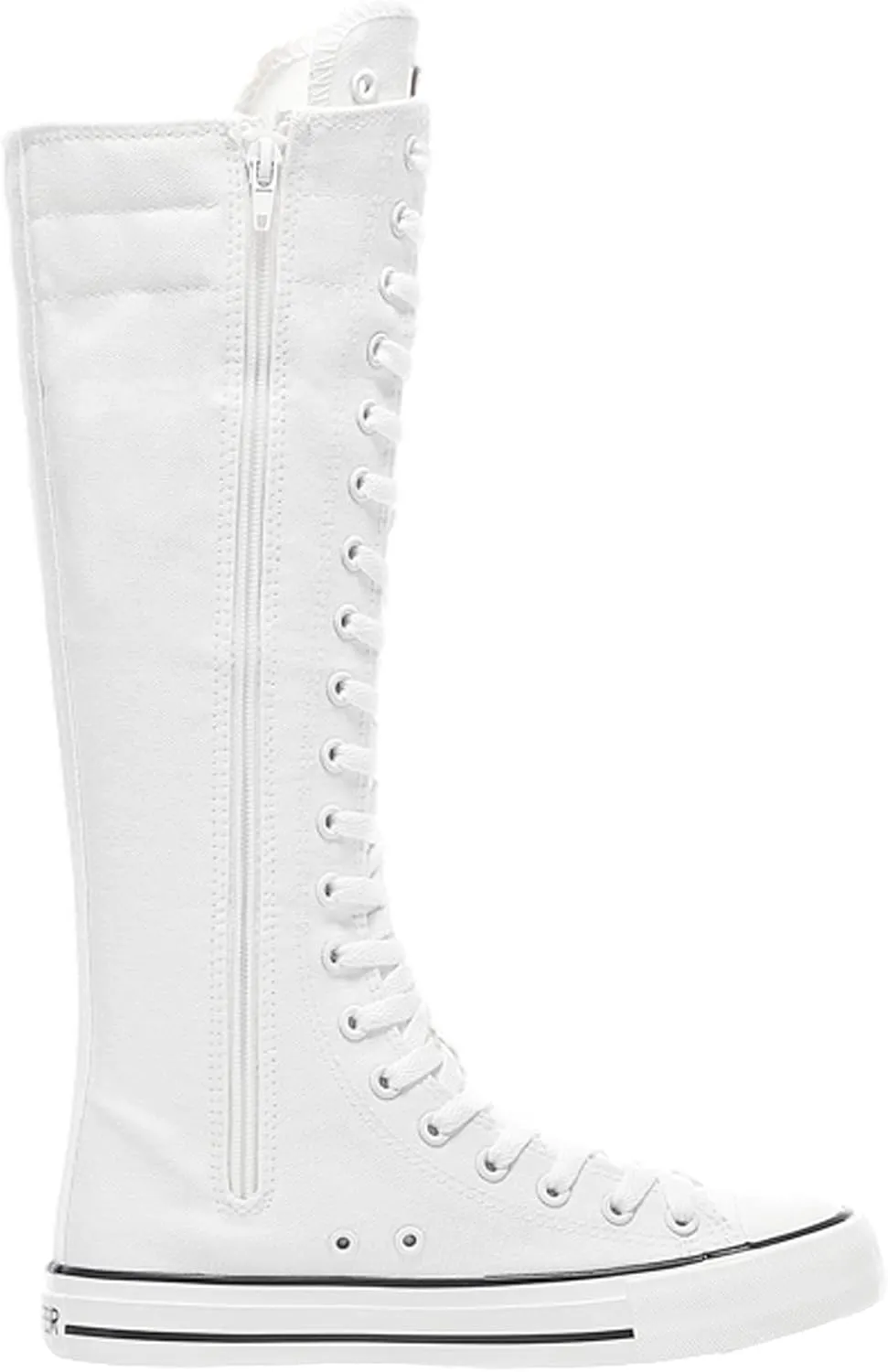 ANUFER Women Fashion Canvas Dance Boots Knee High Bicycling Boots Girls Fancy School Shoes