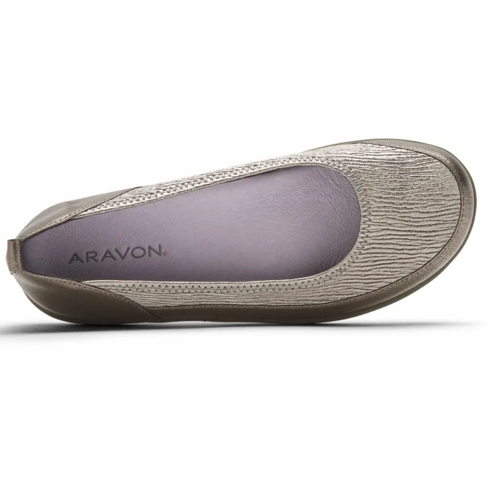 Aravon QUINN BALLET FLAT PEWTER