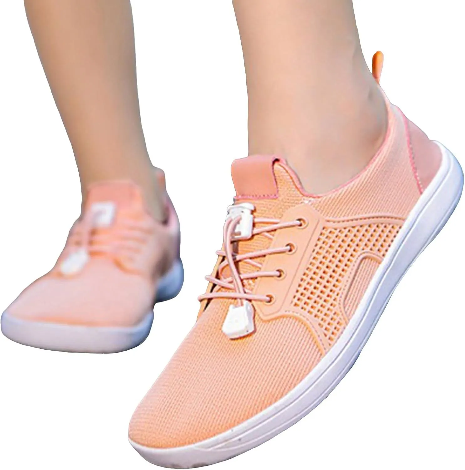 Arch Support Orthopedic Sneakers for Women Breathable Zero Drop Adjustable Barefoot Shoes Fly Woven Mesh Shoe