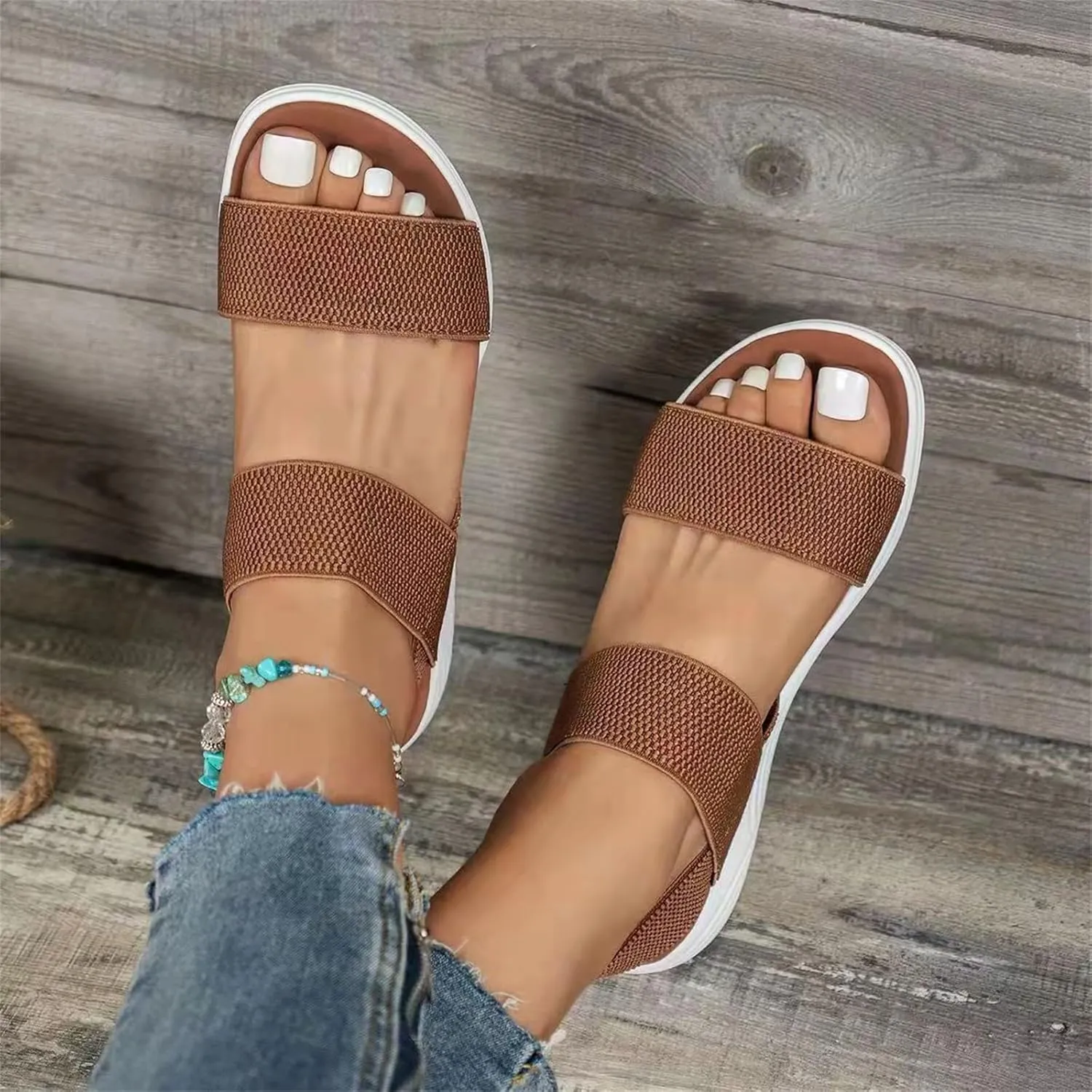 Arch Support Sandals Women's Dressy Casual Summer Orthopedic Correction Slippers Flat Heel Beach Orthotic Flip Flops 2024