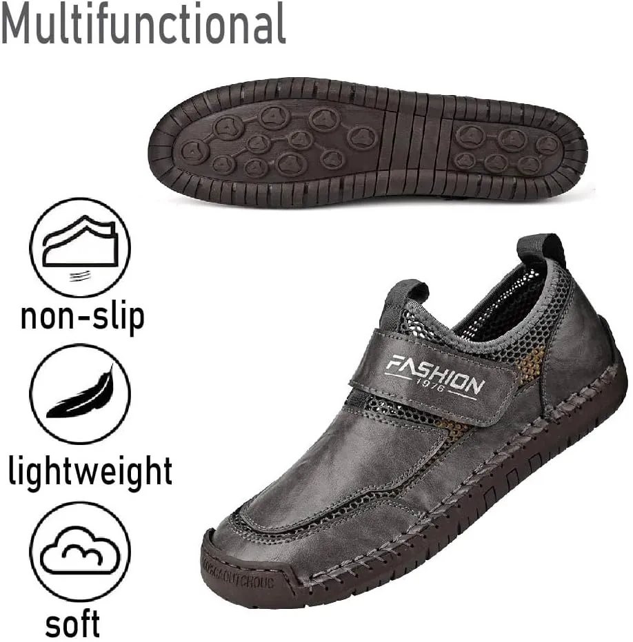 Asifn Men's Casual Loafers Breathable Non-Slip Driving Shoes Comfortable Walking Shoes Business Leather Shoes