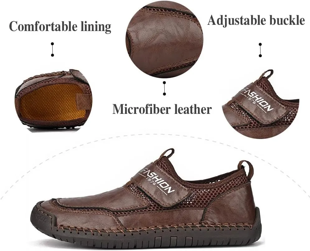 Asifn Men's Casual Loafers Breathable Non-Slip Driving Shoes Comfortable Walking Shoes Business Leather Shoes