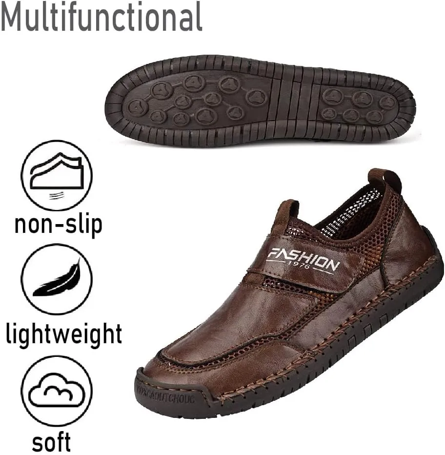 Asifn Men's Casual Loafers Breathable Non-Slip Driving Shoes Comfortable Walking Shoes Business Leather Shoes