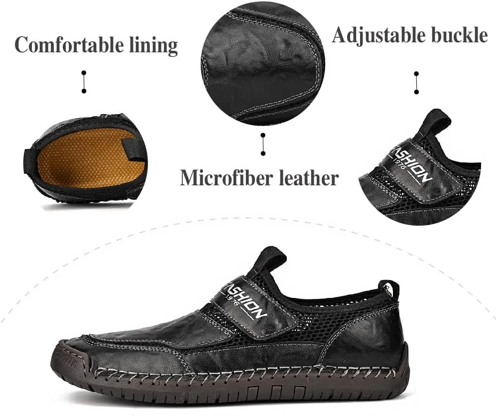 Asifn Men's Casual Loafers Breathable Non-Slip Driving Shoes Comfortable Walking Shoes Business Leather Shoes