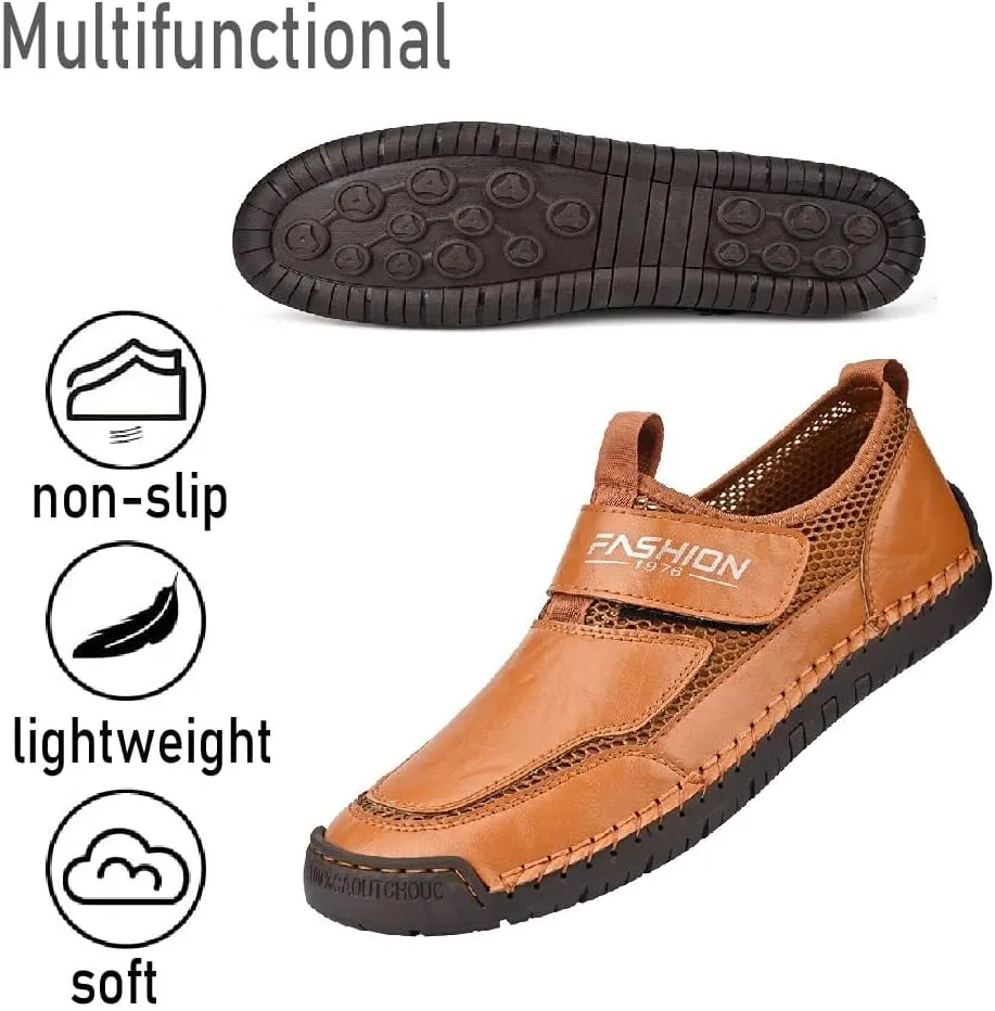 Asifn Men's Casual Loafers Breathable Non-Slip Driving Shoes Comfortable Walking Shoes Business Leather Shoes