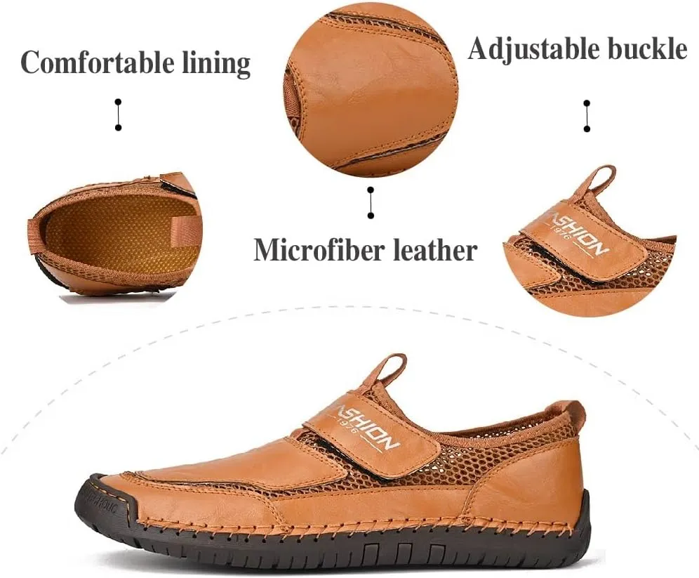 Asifn Men's Casual Loafers Breathable Non-Slip Driving Shoes Comfortable Walking Shoes Business Leather Shoes