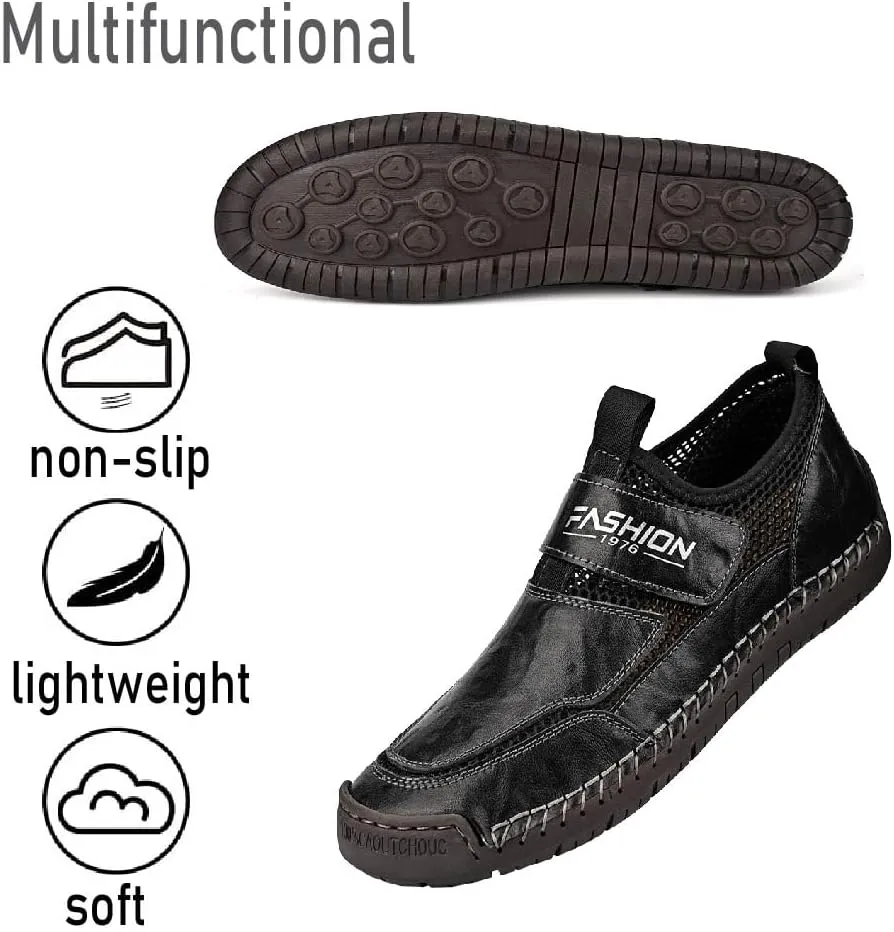 Asifn Men's Casual Loafers Breathable Non-Slip Driving Shoes Comfortable Walking Shoes Business Leather Shoes