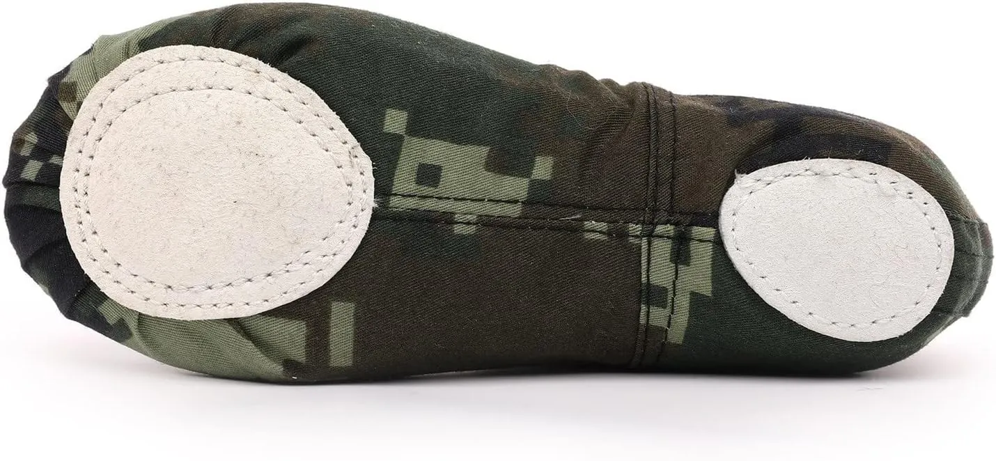 Ballet Shoes for Girls Camouflage Canvas Ballet Flat Toddler Girls Ballet Slippers No-Tie Boys Dance Shoes Flats