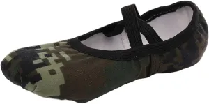 Ballet Shoes for Girls Camouflage Canvas Ballet Flat Toddler Girls Ballet Slippers No-Tie Boys Dance Shoes Flats