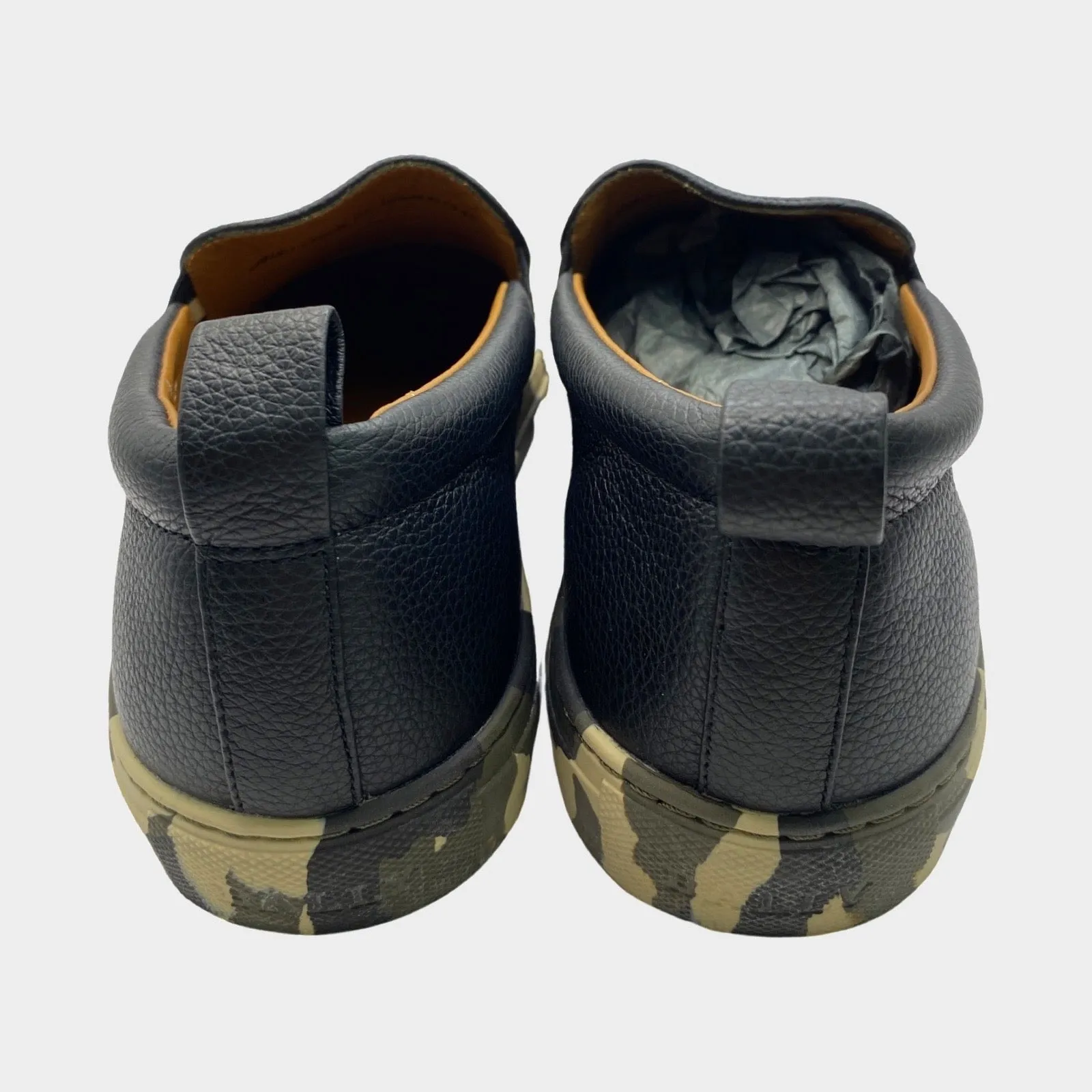 Bally men's khaki 'herald boom' grained leather camo-sole sneaker