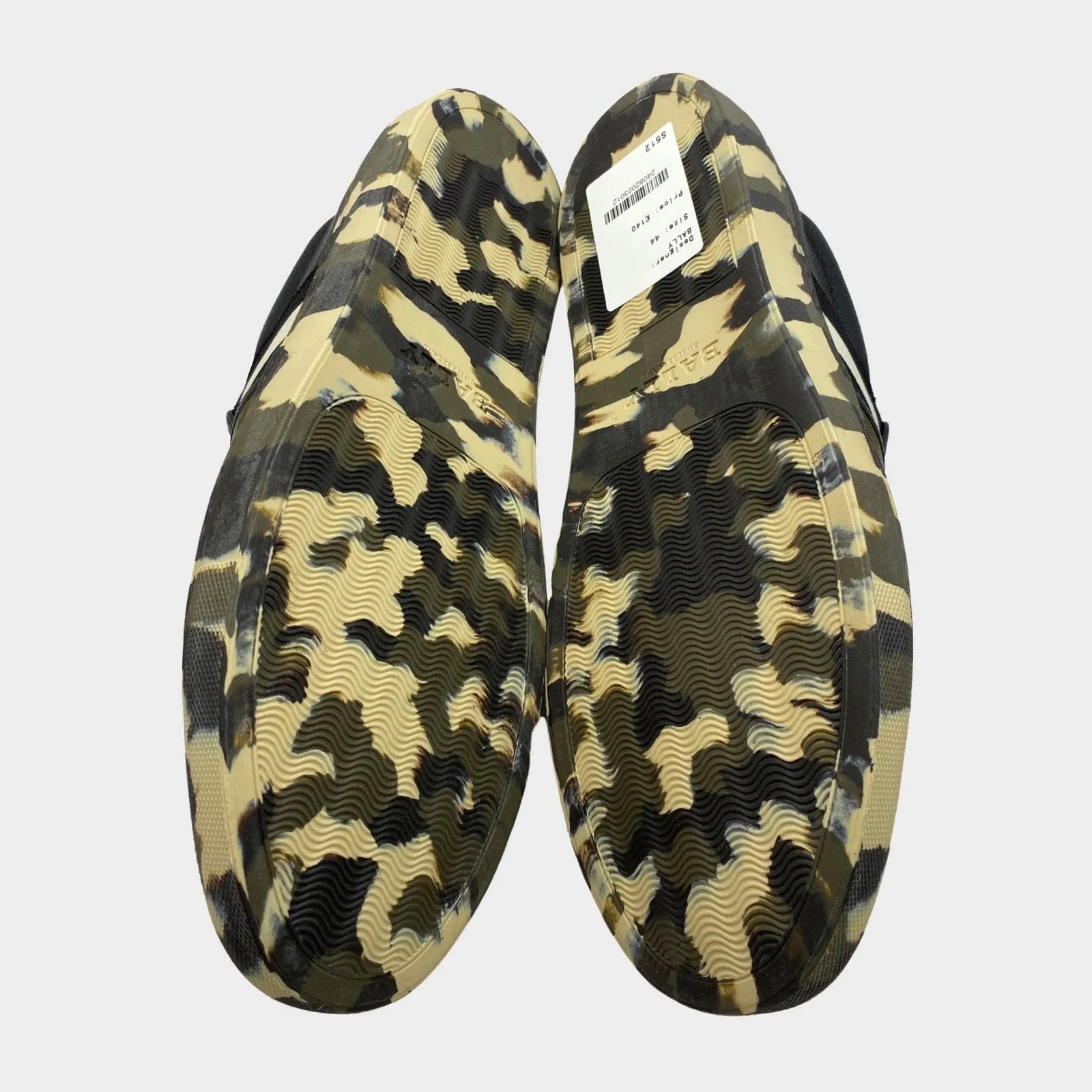 Bally men's khaki 'herald boom' grained leather camo-sole sneaker