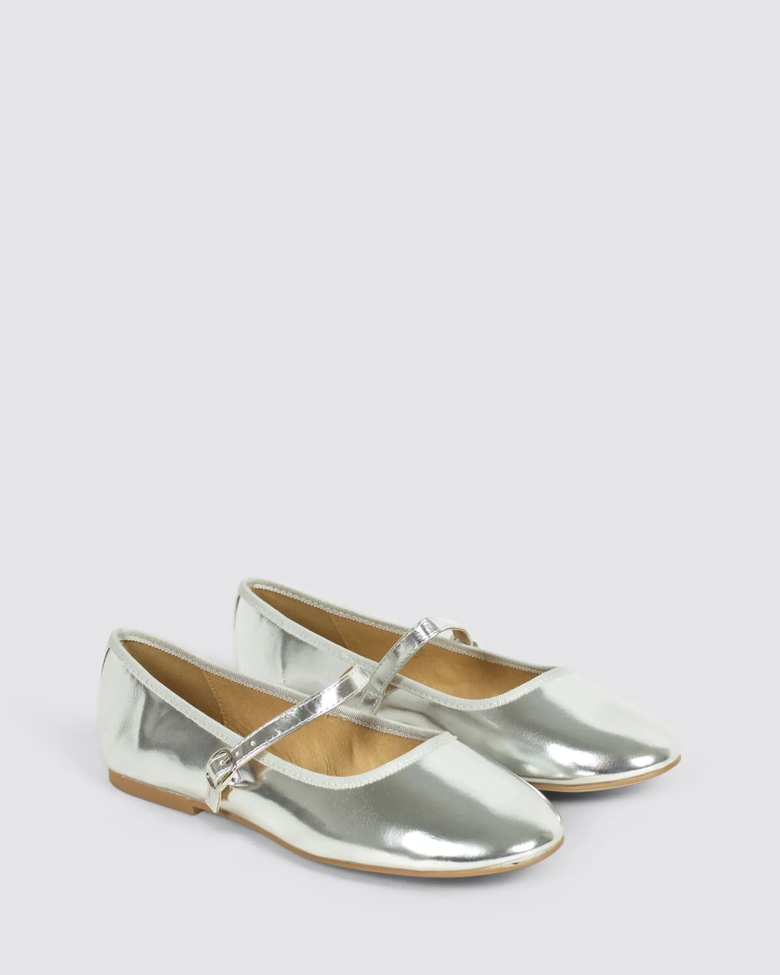 BAMBI BALLET FLATS SILVER SMOOTH