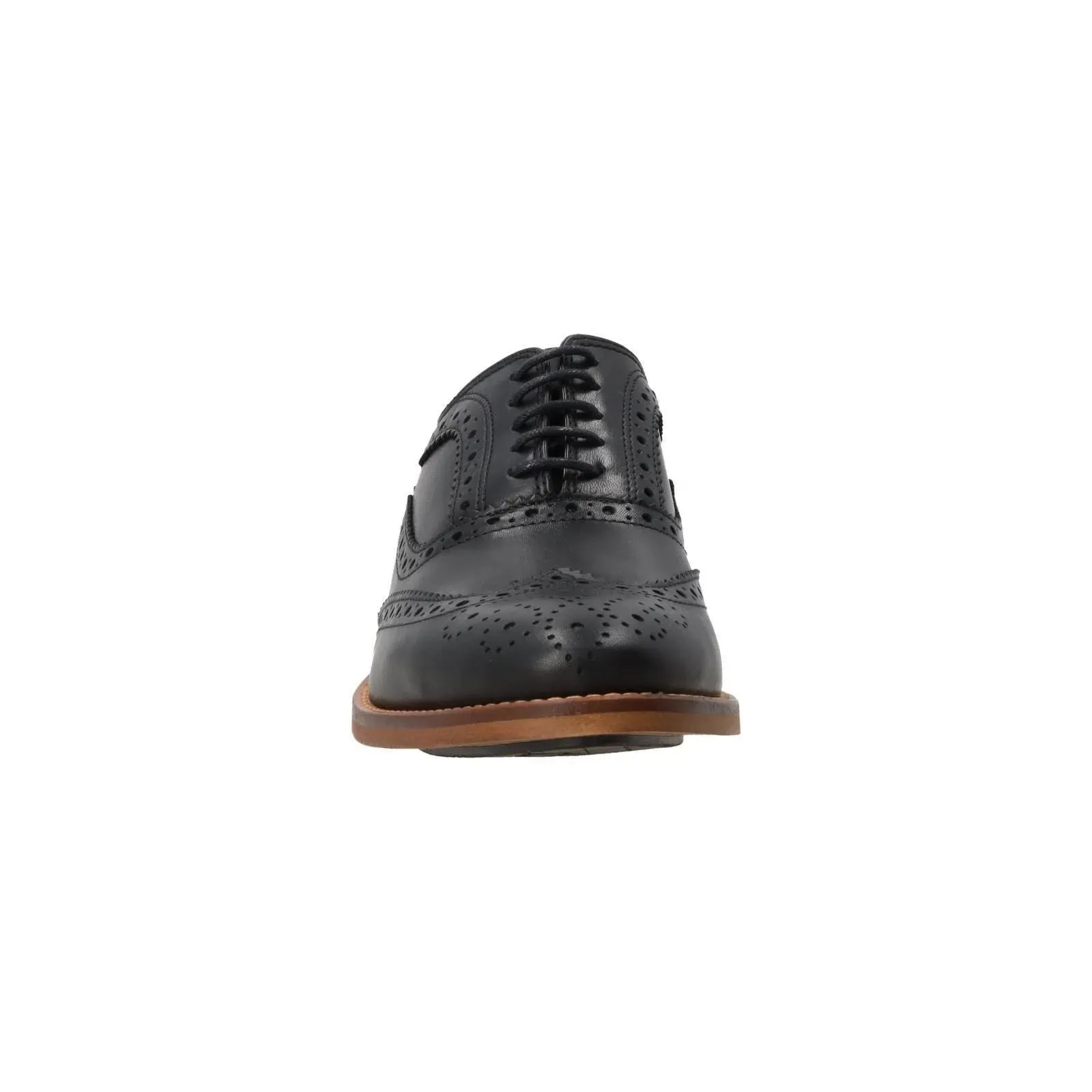 BARBOUR Isham Brogue Shoes Lace Up Black Leather